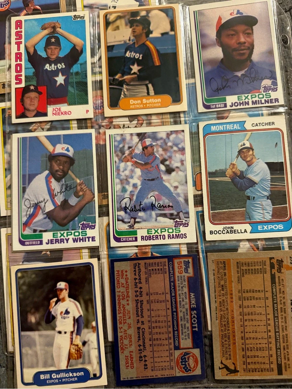 Topps Astros and expos Baseball Card Lot - Orange, Blue, White